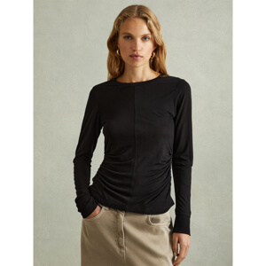 REISS SIERRA Ruched Side Crew Neck Top